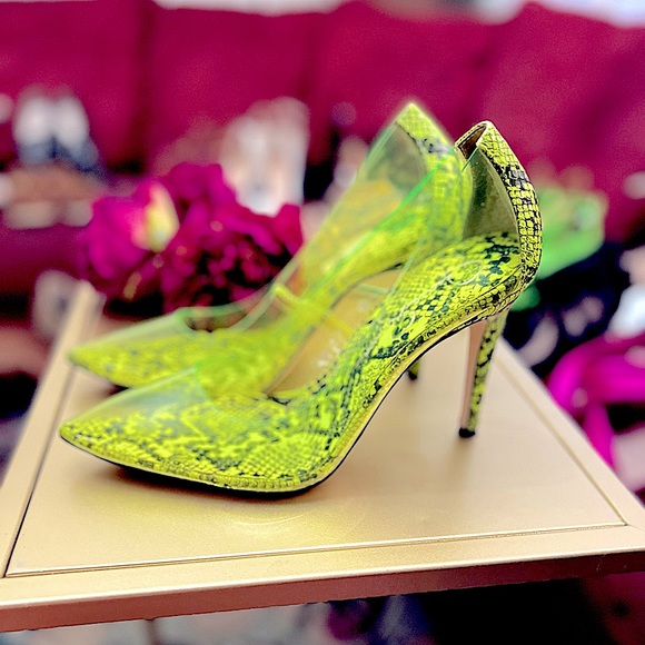 Jessica Simpson Neon Green Python Pixera Pumps - Picture 3 of 16